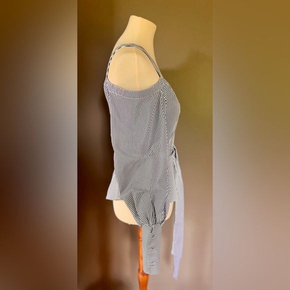 DIS MOI Blue & White Cotton Striped Shirt Size Small - Picture 5 of 10